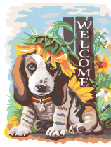 " ФРЕЯ" PNB/ PM- 036 Набор для раскрашивания по номерам 40 х 30 см " Щенок в подсолнухе" 