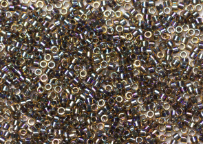 Бисер Япония MIYUKI Delica цилиндрический 11/0 5г DB-0089 тёмно-янтарный радужный с цветной линией